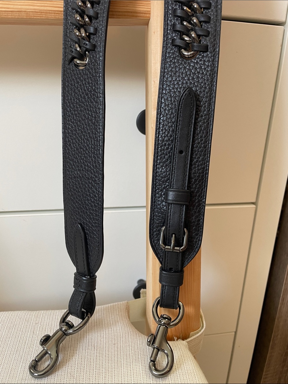 Coach Strap With Chain Detail in Gunmetal/Black - Picture 7 of 17